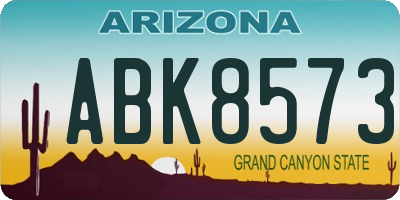 AZ license plate ABK8573