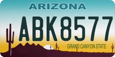 AZ license plate ABK8577