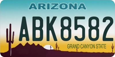 AZ license plate ABK8582