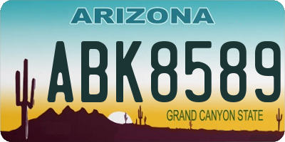 AZ license plate ABK8589