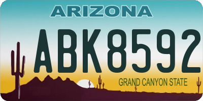 AZ license plate ABK8592