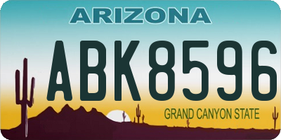 AZ license plate ABK8596