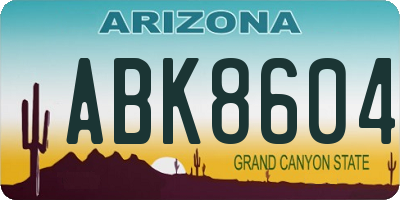 AZ license plate ABK8604