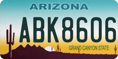 AZ license plate ABK8606