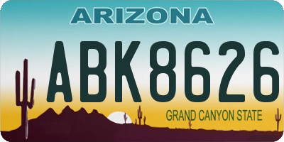AZ license plate ABK8626
