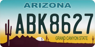 AZ license plate ABK8627
