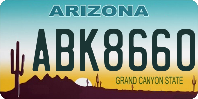 AZ license plate ABK8660