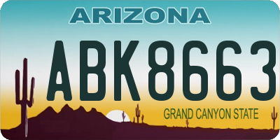 AZ license plate ABK8663