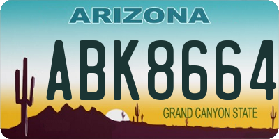 AZ license plate ABK8664