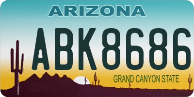 AZ license plate ABK8686
