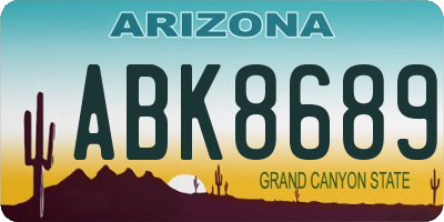 AZ license plate ABK8689