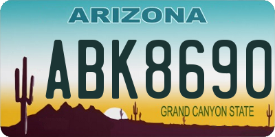 AZ license plate ABK8690