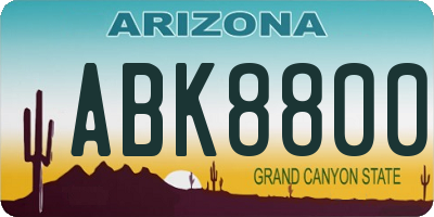 AZ license plate ABK8800