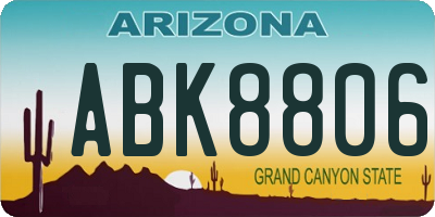 AZ license plate ABK8806