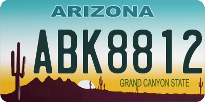 AZ license plate ABK8812
