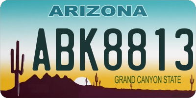 AZ license plate ABK8813