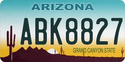 AZ license plate ABK8827