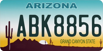 AZ license plate ABK8856
