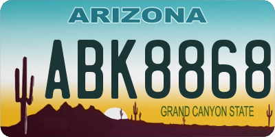 AZ license plate ABK8868