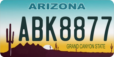 AZ license plate ABK8877