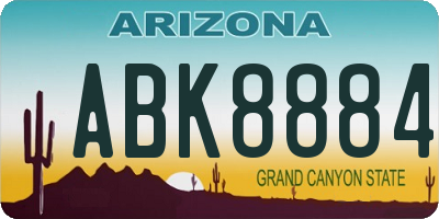 AZ license plate ABK8884