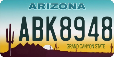AZ license plate ABK8948
