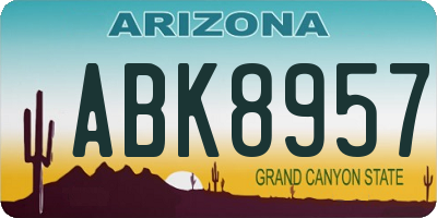 AZ license plate ABK8957