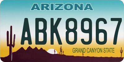 AZ license plate ABK8967
