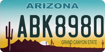 AZ license plate ABK8980