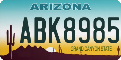 AZ license plate ABK8985