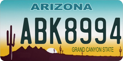 AZ license plate ABK8994
