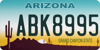 AZ license plate ABK8995