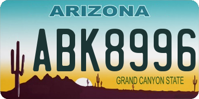 AZ license plate ABK8996