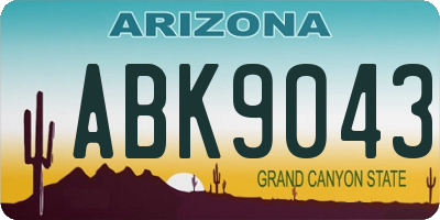 AZ license plate ABK9043