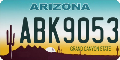 AZ license plate ABK9053