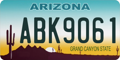 AZ license plate ABK9061