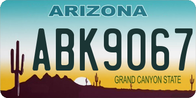 AZ license plate ABK9067