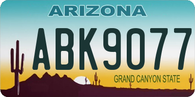 AZ license plate ABK9077