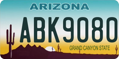 AZ license plate ABK9080