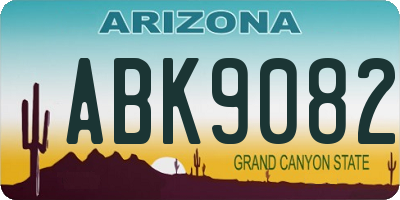 AZ license plate ABK9082