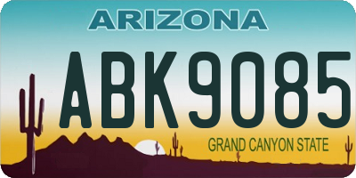 AZ license plate ABK9085