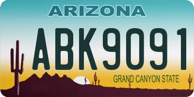 AZ license plate ABK9091
