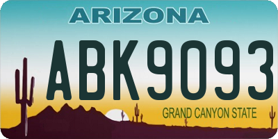 AZ license plate ABK9093
