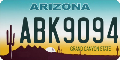 AZ license plate ABK9094