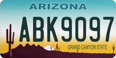 AZ license plate ABK9097