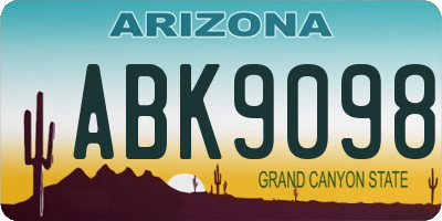 AZ license plate ABK9098