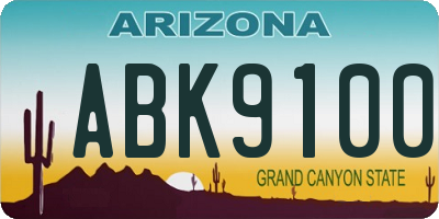 AZ license plate ABK9100