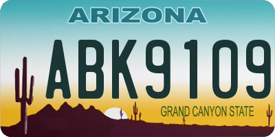 AZ license plate ABK9109