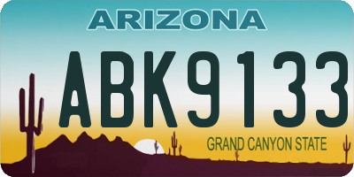 AZ license plate ABK9133
