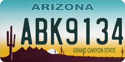 AZ license plate ABK9134